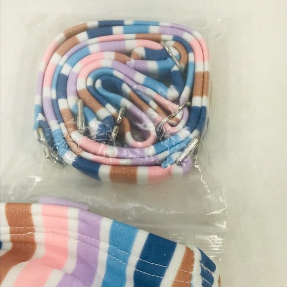 Xhilaration Womens Sz 14W Metallic Thread Longline Bandeau Swim Top Striped NWOT - Picture 6 of 10